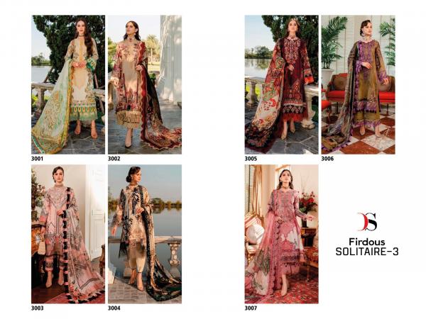 Deepsy Firdous Solitaire 3 Cotton Designer Pakistani Suit Collection